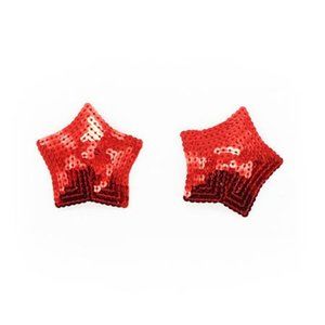 Sequin Star Shaped Pasties in Red